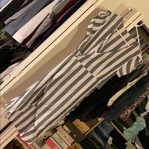 CUPSHE Stripe Wrap Midi Dress